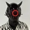 Festmasker cyberpunk trendiga personligheter hjälmtillbehör cosplay tekniska led lampor rekvisita prom halloween gåvor 231204