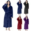 Men's Sleepwear Autumn Winter Pajamas Soft Plush Hooded Bathrobe Cozy Stylish Nightgown For