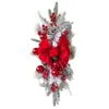 Decorative Flowers Durable Bow Hanging Ornament Christmas Stair Red Shop Window Sill Balustrade Blue Tree Cloth Front Door