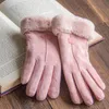 Five Fingers Gloves Fashion Autumn Winter Cute Furry Warm Mitts Full Finger Mittens Women Outdoor Sport Female Screen 231204