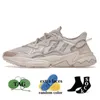 Löpskor ozweego blek naken kristall vit svart ljus cyan pusha t mesh läder kvinnor män tränare sport sneakers king push era pack neon5a9n#