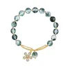 Charm-Armbänder, Kirschblüten-grünes Geister-Armband, fortschrittliches Design, Glückskristall, elastisch, Damenschmuck, Handgeschenk