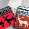 スカーフ冬の韓国のクリスマス両面肥厚温かい鹿の女性スカーフカップル編みウールメンズスカーフ231204