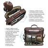 Briefcases CONTACT'S Men's Laptop Briefcase Bag Genuine Leather Handbag for 16" Laptop Vintage Shoulder bag Business Male Messenger Bags 231204