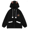 Heren Hoodies 2023 Grappige Elanden Kersttrui Vest Man en Dames Pullover Gebreid Paar Zip-up Rode Truien Lamswollen Winterjas