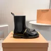 Diseñadores Bota Mujer Martin Botas Combate Vaquero Bota Botines De Cuero Negro Plataforma De Invierno Botas Medias Zapatos De Estilo Clásico Invierno Otoño Botas De Nieve Letra De Metal