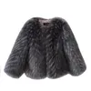 Jackets Autumn Winter Style Silver Imitation Raccoon Fur Round Neck Children Coat Fashion Thicken Girls Jacket TZ102 231204