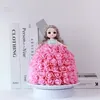 Dekorativa blommor Rose Flower Dolls för alla hjärtans dag gåvor Juldekorationer Födelsedag Kvinnor Mamma mormor fru i låda