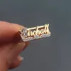 Pierścionki ślubne Niestandardowe nazwa znamionowa pierścionka biżuteria ze stali nierdzewnej spersonalizowana 3D Pierścienie Kobiety mężczyźni Chunky Anel Masculino świąteczny prezent 231204