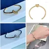 Bangle European and American Style Simple Knotted Love Open Armband Men Women Fashion Trend Brand Lover Gift Trum22249R