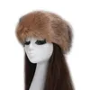 Hoofdbanden Winter Dik Vossenhaar Cirkel Russische Hoed Pluizige Hoofdband Vrouwelijke Bont Hoofdband Harige Hoofdband Brede Hoofdtooi Skimuts Accessoires 231204