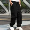 Calças masculinas verão cor sólida ao ar livre calças esportivas bolso calças de trabalho masculino outwear em linha reta resistente ao desgaste