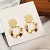 Orecchini geometrici intrecciati color oro con ciondolo per donna Orecchini pendenti in metallo dal design irregolare con avvolgimento vuoto pendientes nuovo nel 2024 R231204