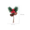 Decorative Flowers Xmas Fake Branches Picks Artificial Red Fruit Pine Decor Christmas Cuttings Needles Berry Skewers