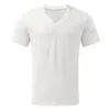 Abiti da uomo A2035 Witte Magliette Hipster T-shirt Lage Cut V-hals Comfortabele Tee Shirt Top Mannen Korte Mouwen Casual Trui