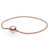 Bangle 100% 925 Sterling Silver Rose Ball Clasp ESSENCE COLLECTION Beaded Snake Chain Bracelet Fit Fashion Charm trendy DIY jewelry 231204