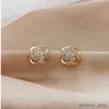 Stud Small Stud Earring For Woman Golden Crystal Shinning Luxury Girl Jewelry Christmas Gift Wedding Accessories Trendy Ear Rings R231204