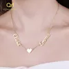Fashion Custom Names Heart symbol Necklace Stainless Steel Pendants Statement Personalized Choker For Women Gift Gold Jewelry Q111211Q