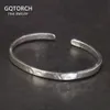 Bangle Real 925 Sterling Silver Hammered Cuff Bangles for Men and Women Handmade Polished Fine Jewelry 231204