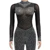 Kadın Tulumları Yükselen Seksi Mesh Sheer Rhinestone Bodycon Kadınlar İçin Tulum Kıyafetlerini Görüyor Gece Kulübü Tulumlar Parti Elmas Tulumlar 231202