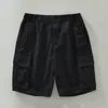 Shorts masculinos verão algodão cor sólida fina praia solta vários bolsos casual respirável hip hop zíper masculino jogger pant