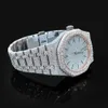 مخصص الفولاذ المقاوم للصدأ VVS Moissanite Iced Out Band Wrist Automatic Watch