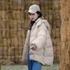 Frauen Unten 2023 Herbst Winter Weibliche Mit Kapuze Kurze Baumwolle Gefütterte Mantel Beige Schwarz Koreanische Warme Parkas Casual Langarm frauen Outwear
