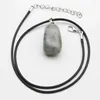 Hänge halsband naturliga råa mineral glitter sten slät oregelbundet läder rep halsband helande mode charms smycken semester gåva 1 st