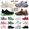 luxe balenciaha tracks led 3 sneakers met doos designerschoenen track 3.0 parijs italië merk drievoudig zwart leer nylon bedrukt platform beroemd heren dames tennis