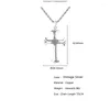 チェーンメンズネックレスビンテージシルバーカラークロスオブザアイのゴッドペンダントチャーム55cm長さのチェーンジュエリー男性ヒップホップスタイルのためのジュエリー