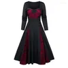 Casual Jurken Steampunk Gothic Jurk Voor Vrouwen Vintage Middeleeuwse Cosplay Halloween Maxi Kant Victoriaanse Rokken Kostuums Kleding