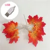 Party Decoration 2/3/6M Artificial Leaves LED Light String Fall Decor Fairy Garland Autumn Thanksgiving Home Indoor Outdoor