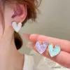 Stud Coreano Nuevo Esmalte Corazón Stud Pendientes para Mujeres Beige Púrpura Azul Irregular Amor Dulce Niñas Joyería Del Oído nuevos aretes de mujer R231204