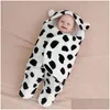 Blankets Swaddling Baby Hug Thickened With Flannel Slee Bag Split Legs Anti-Kick Autumn And Winter Ddle Drop Delivery Kids Maternity N Dh70X