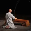 Tea husdjur kinesiska lila sand husdjur munk figurer tillbehör kreativa buddha zen lyx hem dekor juego de te teware