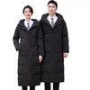 Trench da donna Giacche invernali per donna e uomo Parka di media lunghezza Moda cotone monopetto Parka nero Coppia vestiti Slim Fit