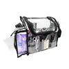 Sac de maquillage transparent, sac à bandoulière organisateur de toilette en PVC pour artiste disponible pour la personnalisation H220429294B