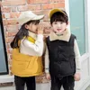 Gilet automne hiver garçons filles sans manches à capuche gilet veste dessin animé imprimé manteau enfants vêtements d'extérieur chauds 231202