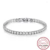 Link Bracelets Real Moissanite Bracelet For Women SS925 Sterling Silver 4mm Diamonds Bangles Chains With GRA Certificate Fine Jewe2474