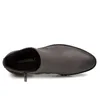 Bot glovov bahar moda deri erkekler uygun fermuarlı sivri uçlu iş elbisesi ayakkabıları siyah kahverengi ayak bileği 231204