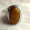 Cluster Rings Fashion Jewelry Listed Men Natural Tigers Eye Stone Size 8 9 10 11 Gift Ring283k