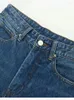 Damesjeans Donkerblauw Hoge Taille Slanke Rechte Katoenen 2024 Lente Zomer Dames All-Match Denim Lange Broek