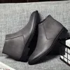 Buty Glazov Spring Fashion skórzane mężczyźni wygodne sukienki z sukienką boksową buty czarne brązowe kostkę 231204