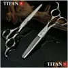 Ciseaux à cheveux Titan coiffure coupe outil de barbier Salon de coupe 230516 livraison directe produits soins outils de coiffure Dhidg