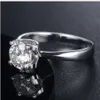 S925 Sterling Silver Ring Japanese and Korean Fashion Bull Head inlaid med Mosang Stone Wedding Diamond Ring förlovningsring