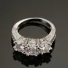 Fashionable 3 25ct 14K White Gold -plated diamond creative Engagement Ring284b