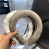 ヘッドウェアヘアアクセサリー新しい豪華なLa Winter Real Mink Fur Headband for Women Hair AccessoriesソリッドヘッドWRSウォームファーギフトQ231204