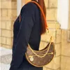 10A مصمم Hobo Loop Crossbody Bag Women Moon Moon Brown Handbag Croassant Chain Counter Counter County Underarm Totes Totes Zipper القابلة للإزالة