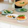 Servis uppsättningar 3 Pack Spaghetti Emamel Basin Camping Wash Salad Servering Plate Kitchen Bowl