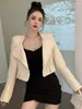 Kadın Ceketler 2023 Sonbahar Kış Giysileri Yüksek Kalite Sıradan Tüvit Ceket Kadınlar Ceket Elegante Casacos Dış Giyim Üstleri Chaquetas Mujer Veste
